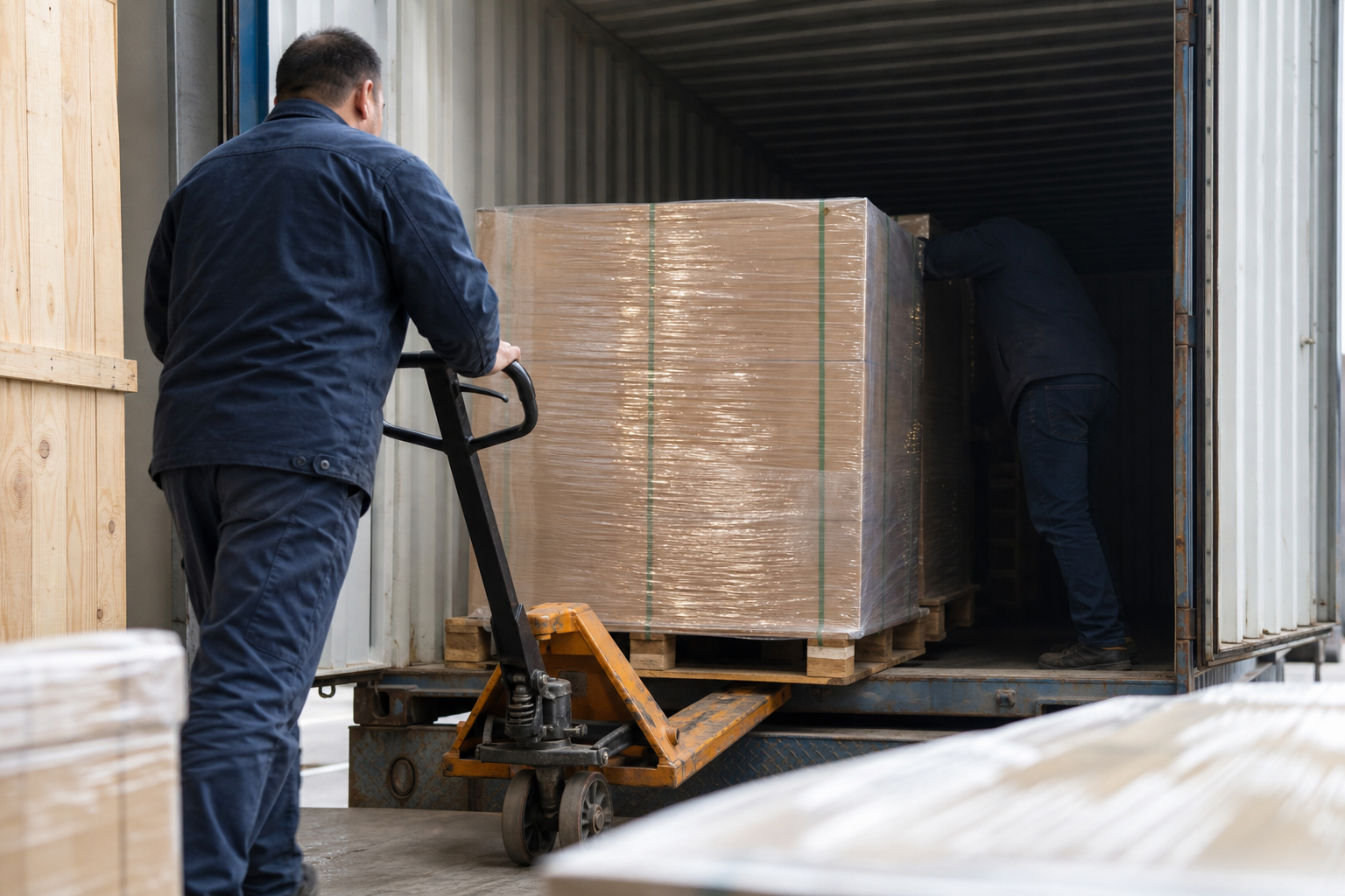 Cargo being loaded at origin
